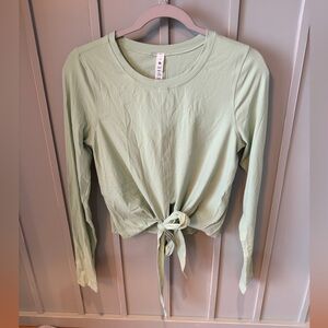 Lululemon Green Tie Front Athleisure Top